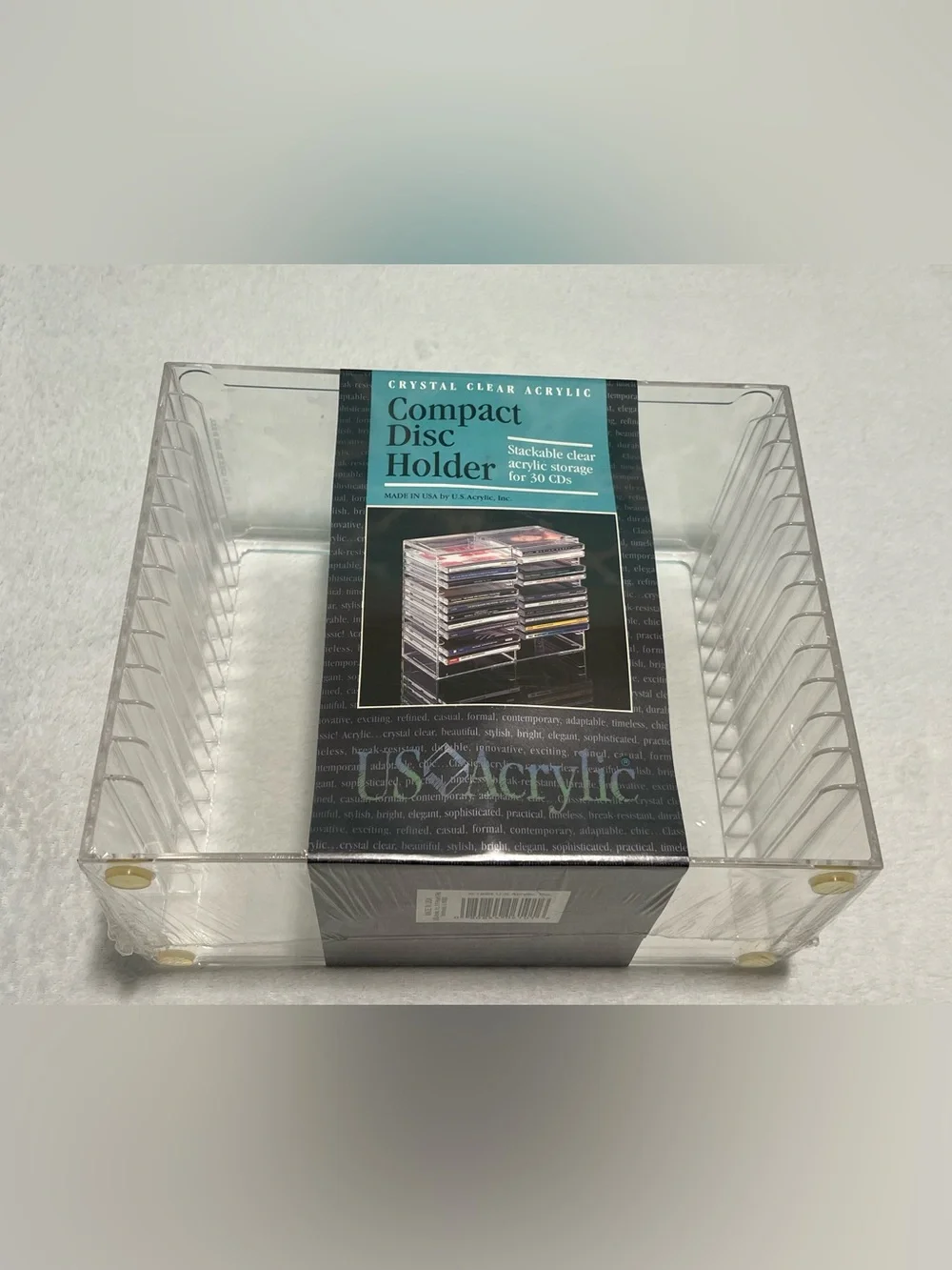 Acrylic Clear Compact Disc Holder- Holds 30 CD’s